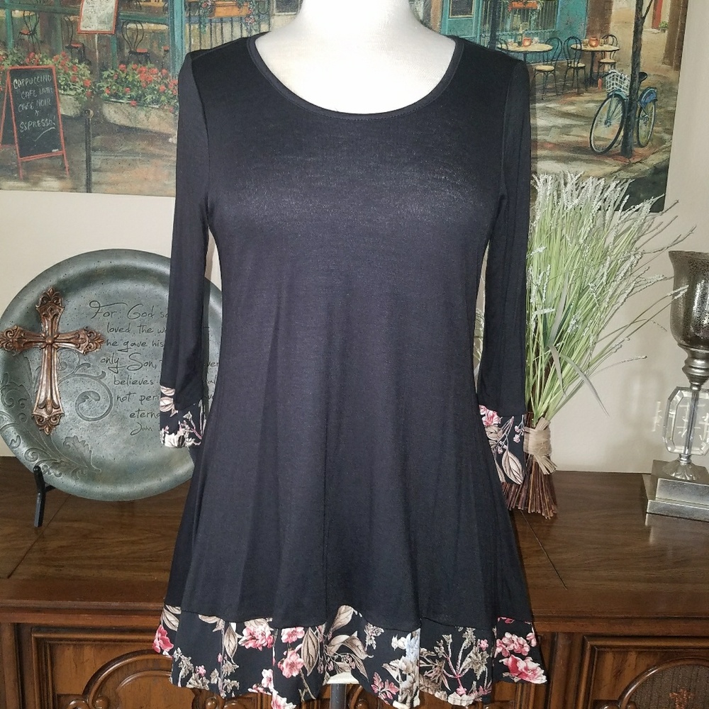 Hi-low Floral Black